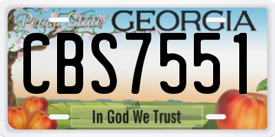 GA license plate CBS7551