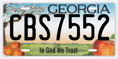 GA license plate CBS7552