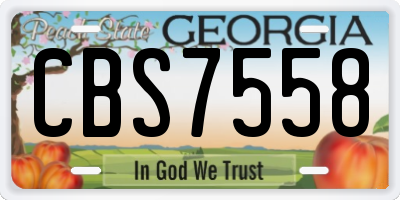 GA license plate CBS7558