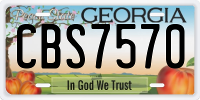 GA license plate CBS7570