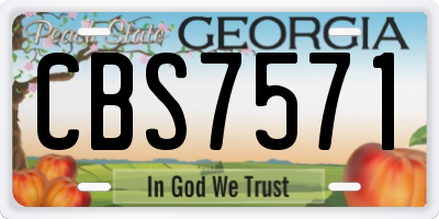 GA license plate CBS7571