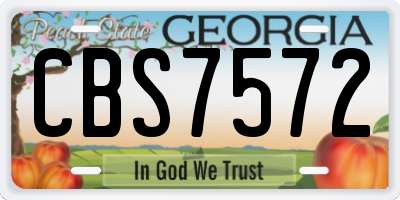 GA license plate CBS7572
