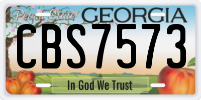 GA license plate CBS7573