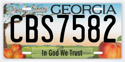 GA license plate CBS7582