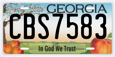 GA license plate CBS7583