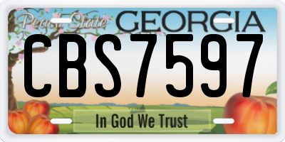 GA license plate CBS7597