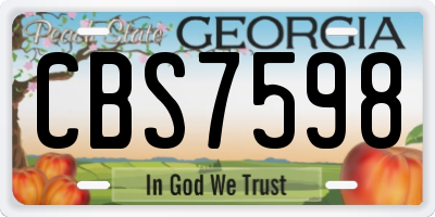 GA license plate CBS7598