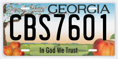 GA license plate CBS7601