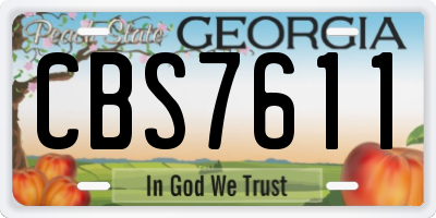 GA license plate CBS7611