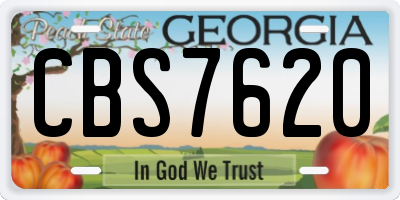 GA license plate CBS7620