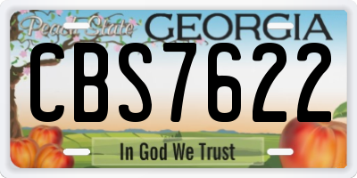 GA license plate CBS7622