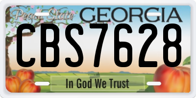 GA license plate CBS7628