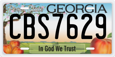 GA license plate CBS7629