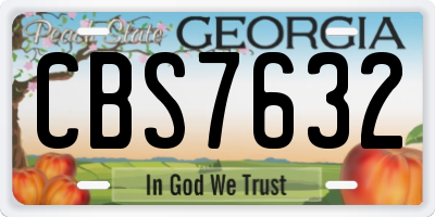 GA license plate CBS7632
