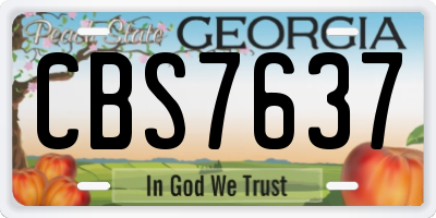 GA license plate CBS7637