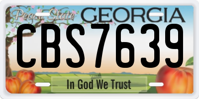 GA license plate CBS7639