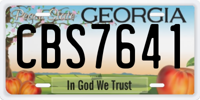 GA license plate CBS7641