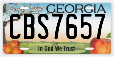 GA license plate CBS7657