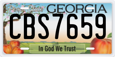 GA license plate CBS7659