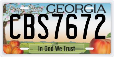 GA license plate CBS7672