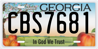 GA license plate CBS7681