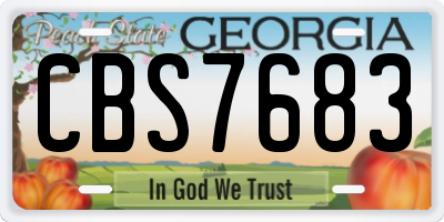 GA license plate CBS7683