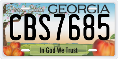 GA license plate CBS7685