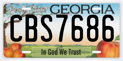 GA license plate CBS7686