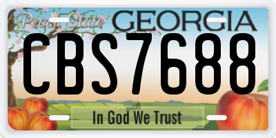 GA license plate CBS7688