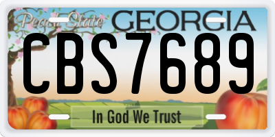 GA license plate CBS7689