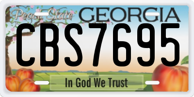 GA license plate CBS7695
