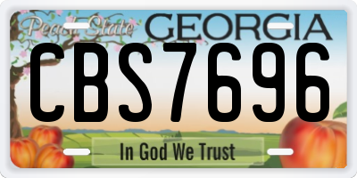 GA license plate CBS7696