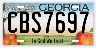 GA license plate CBS7697