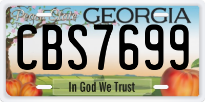 GA license plate CBS7699