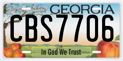 GA license plate CBS7706