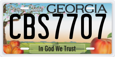GA license plate CBS7707
