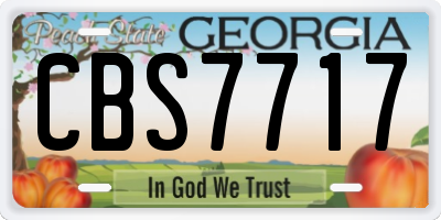 GA license plate CBS7717