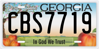 GA license plate CBS7719