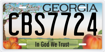 GA license plate CBS7724