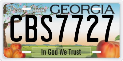 GA license plate CBS7727