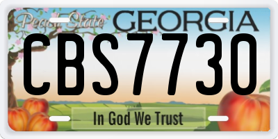 GA license plate CBS7730