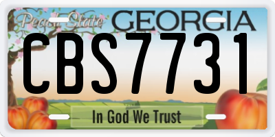 GA license plate CBS7731