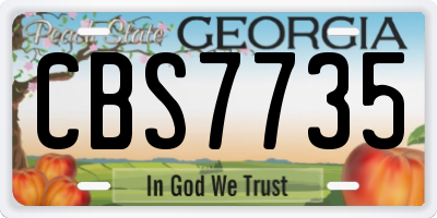 GA license plate CBS7735