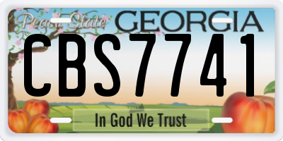 GA license plate CBS7741