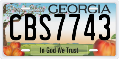 GA license plate CBS7743