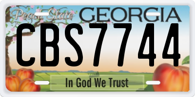 GA license plate CBS7744