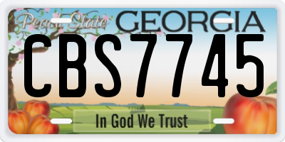 GA license plate CBS7745