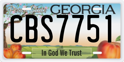 GA license plate CBS7751
