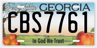 GA license plate CBS7761