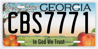 GA license plate CBS7771